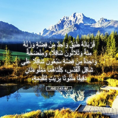 Picture 05 - اَلْعَدَد 7:43 AVD - قُرْبَانُهُ طَبَقٌ - Bible Verse Picture