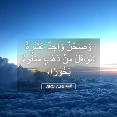 Picture 05 - اَلْعَدَد 7:50 AVD - وَصَحْنٌ وَاحِدٌ عَشَرَةُ - Bible Verse Picture