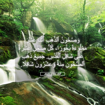 Picture 05 - اَلْعَدَد 7:86 AVD - وَصُحُونُ ٱلذَّهَبِ - Bible Verse Picture