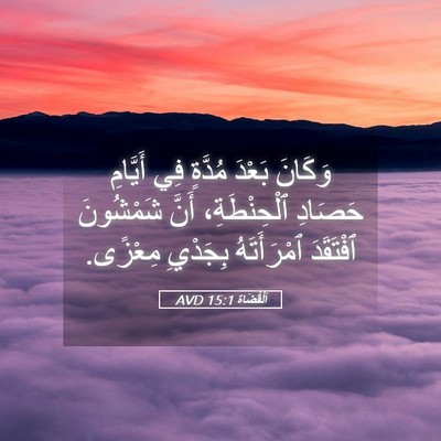 Picture 05 - اَلْقُضَاة 15:1 AVD - وَكَانَ بَعْدَ مُدَّةٍ فِي - Bible Verse Picture