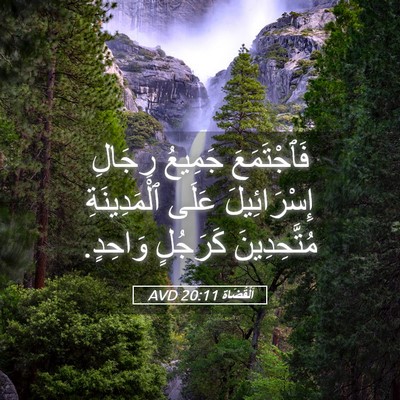 Picture 05 - اَلْقُضَاة 20:11 AVD - فَٱجْتَمَعَ جَمِيعُ - Bible Verse Picture