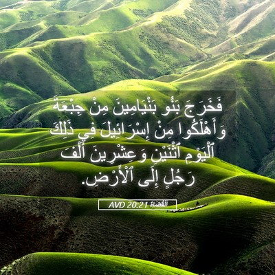 Picture 05 - اَلْقُضَاة 20:21 AVD - فَخَرَجَ بَنُو - Bible Verse Picture
