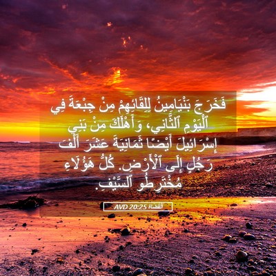 Picture 05 - اَلْقُضَاة 20:25 AVD - فَخَرَجَ بَنْيَامِينُ - Bible Verse Picture