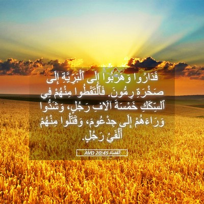 Picture 05 - اَلْقُضَاة 20:45 AVD - فَدَارُوا وَهَرَبُوا - Bible Verse Picture