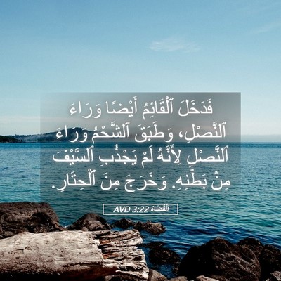 Picture 05 - اَلْقُضَاة 3:22 AVD - فَدَخَلَ ٱلْقَائِمُ - Bible Verse Picture