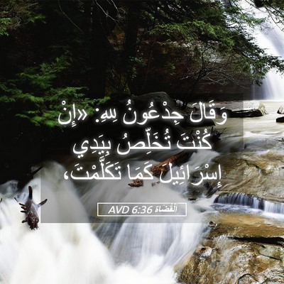 Picture 05 - اَلْقُضَاة 6:36 AVD - وَقَالَ جِدْعُونُ لِلهِ: - Bible Verse Picture