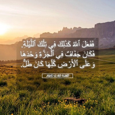 Picture 05 - اَلْقُضَاة 6:40 AVD - فَفَعَلَ ٱللهُ كَذَلِكَ - Bible Verse Picture