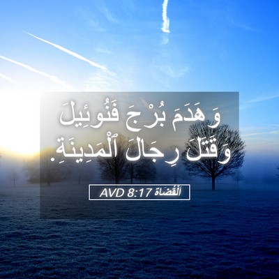 Picture 05 - اَلْقُضَاة 8:17 AVD - وَهَدَمَ بُرْجَ - Bible Verse Picture