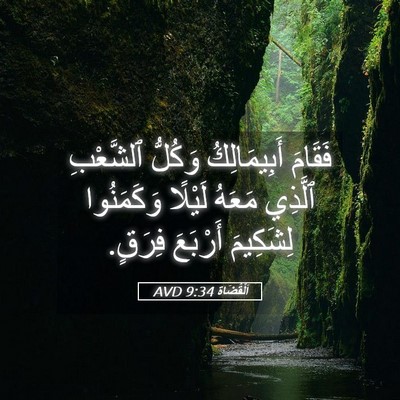 Picture 05 - اَلْقُضَاة 9:34 AVD - فَقَامَ أَبِيمَالِكُ - Bible Verse Picture