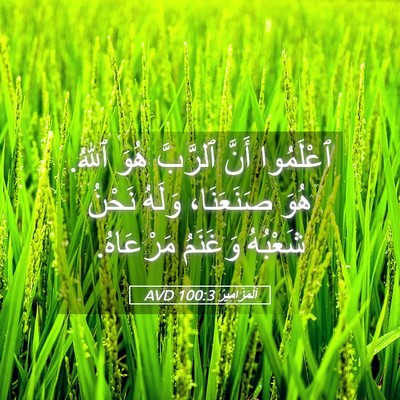Picture 05 - اَلْمَزَامِيرُ 100:3 AVD - ٱعْلَمُوا أَنَّ ٱلرَّبَّ - Bible Verse Picture