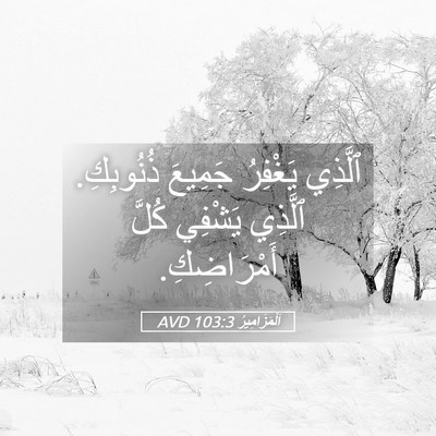 Picture 05 - اَلْمَزَامِيرُ 103:3 AVD - ٱلَّذِي يَغْفِرُ جَمِيعَ - Bible Verse Picture