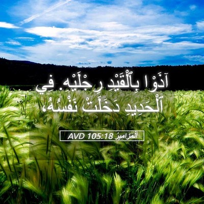 Picture 05 - اَلْمَزَامِيرُ 105:18 AVD - آذَوْا بِٱلْقَيْدِ - Bible Verse Picture