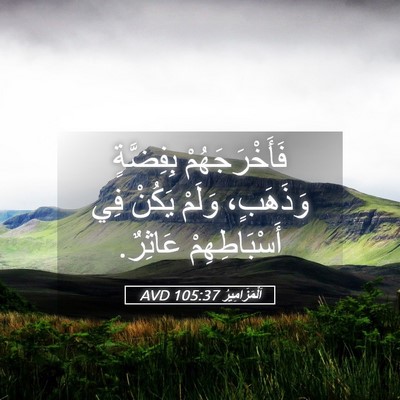 Picture 05 - اَلْمَزَامِيرُ 105:37 AVD - فَأَخْرَجَهُمْ بِفِضَّةٍ - Bible Verse Picture
