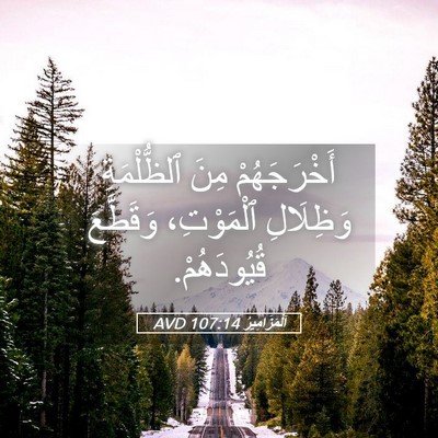 Picture 05 - اَلْمَزَامِيرُ 107:14 AVD - أَخْرَجَهُمْ مِنَ - Bible Verse Picture