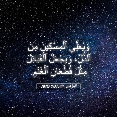 Picture 05 - اَلْمَزَامِيرُ 107:41 AVD - وَيُعَلِّي ٱلْمِسْكِينَ - Bible Verse Picture