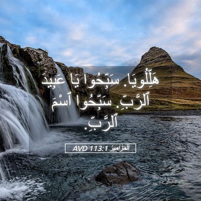 Picture 05 - اَلْمَزَامِيرُ 113:1 AVD - هَلِّلُويَا. سَبِّحُوا يَا - Bible Verse Picture