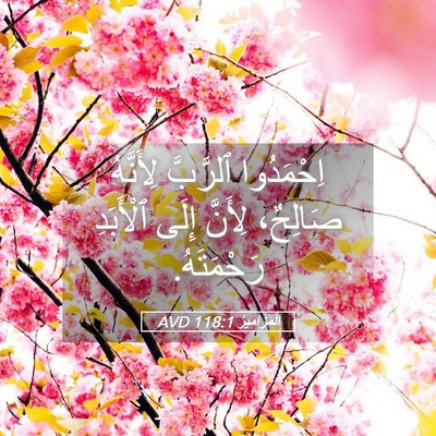Picture 05 - اَلْمَزَامِيرُ 118:1 AVD - اِحْمَدُوا ٱلرَّبَّ - Bible Verse Picture
