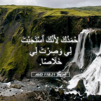 Picture 05 - اَلْمَزَامِيرُ 118:21 AVD - أَحْمَدُكَ لِأَنَّكَ - Bible Verse Picture