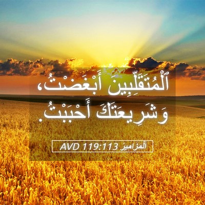 Picture 05 - اَلْمَزَامِيرُ 119:113 AVD - ٱلْمُتَقَلِّبِينَ - Bible Verse Picture
