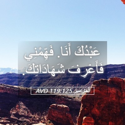 Picture 05 - اَلْمَزَامِيرُ 119:125 AVD - عَبْدُكَ أَنَا. فَهِّمْنِي - Bible Verse Picture