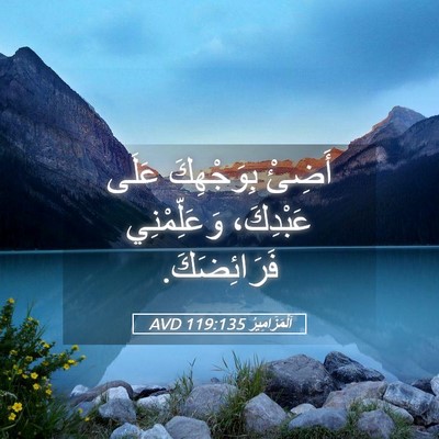 Picture 05 - اَلْمَزَامِيرُ 119:135 AVD - أَضِئْ بِوَجْهِكَ عَلَى - Bible Verse Picture