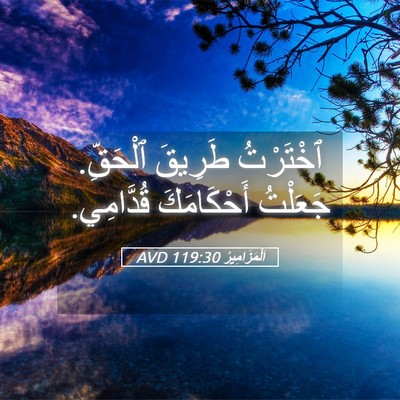Picture 05 - اَلْمَزَامِيرُ 119:30 AVD - ٱخْتَرْتُ طَرِيقَ - Bible Verse Picture
