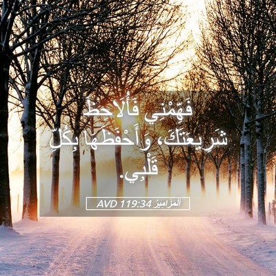 Picture 05 - اَلْمَزَامِيرُ 119:34 AVD - فَهِّمْنِي فَأُلَاحِظَ - Bible Verse Picture