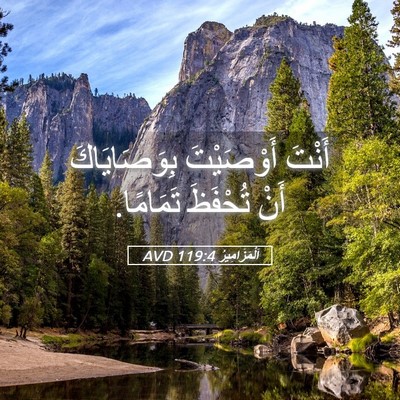 Picture 05 - اَلْمَزَامِيرُ 119:4 AVD - أَنْتَ أَوْصَيْتَ - Bible Verse Picture