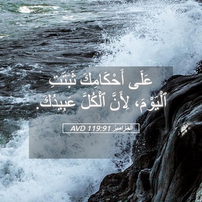 Picture 05 - اَلْمَزَامِيرُ 119:91 AVD - عَلَى أَحْكَامِكَ - Bible Verse Picture
