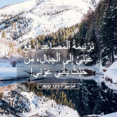 Picture 05 - اَلْمَزَامِيرُ 121:1 AVD - تَرْنِيمَةُ ٱلْمَصَاعِدِ - Bible Verse Picture