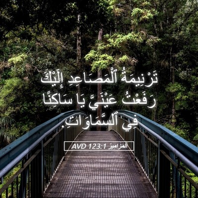 Picture 05 - اَلْمَزَامِيرُ 123:1 AVD - تَرْنِيمَةُ ٱلْمَصَاعِدِ - Bible Verse Picture