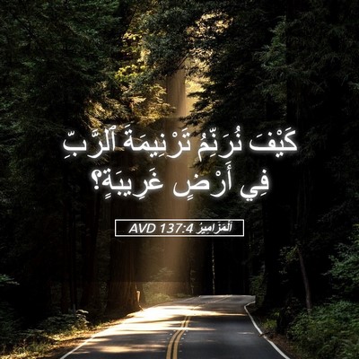 Picture 05 - اَلْمَزَامِيرُ 137:4 AVD - كَيْفَ نُرَنِّمُ - Bible Verse Picture
