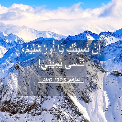 Picture 05 - اَلْمَزَامِيرُ 137:5 AVD - إِنْ نَسِيتُكِ يَا - Bible Verse Picture