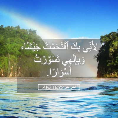 Picture 05 - اَلْمَزَامِيرُ 18:29 AVD - لِأَنِّي بِكَ ٱقْتَحَمْتُ - Bible Verse Picture