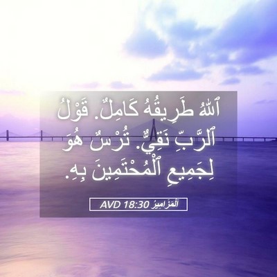 Picture 05 - اَلْمَزَامِيرُ 18:30 AVD - ٱللهُ طَرِيقُهُ كَامِلٌ. - Bible Verse Picture