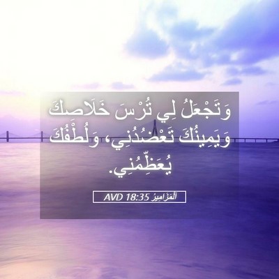 Picture 05 - اَلْمَزَامِيرُ 18:35 AVD - وَتَجْعَلُ لِي تُرْسَ - Bible Verse Picture
