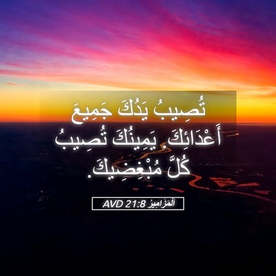 Picture 05 - اَلْمَزَامِيرُ 21:8 AVD - تُصِيبُ يَدُكَ جَمِيعَ - Bible Verse Picture