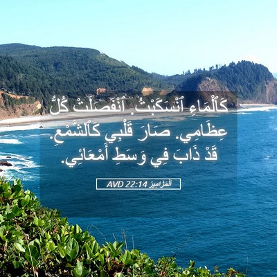 Picture 05 - اَلْمَزَامِيرُ 22:14 AVD - كَٱلْمَاءِ ٱنْسَكَبْتُ. - Bible Verse Picture