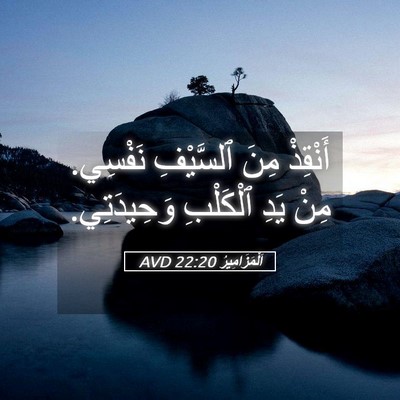 Picture 05 - اَلْمَزَامِيرُ 22:20 AVD - أَنْقِذْ مِنَ ٱلسَّيْفِ - Bible Verse Picture