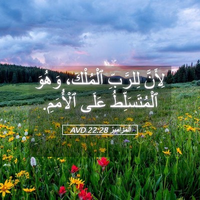Picture 05 - اَلْمَزَامِيرُ 22:28 AVD - لِأَنَّ لِلرَّبِّ - Bible Verse Picture