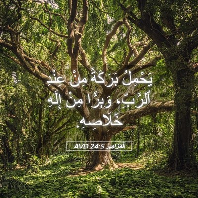 Picture 05 - اَلْمَزَامِيرُ 24:5 AVD - يَحْمِلُ بَرَكَةً مِنْ - Bible Verse Picture