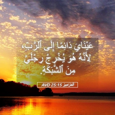 Picture 05 - اَلْمَزَامِيرُ 25:15 AVD - عَيْنَايَ دَائِمًا إِلَى - Bible Verse Picture