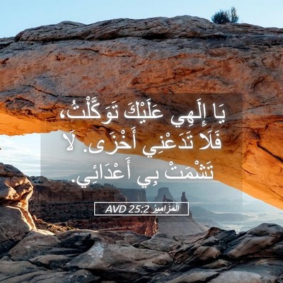 Picture 05 - اَلْمَزَامِيرُ 25:2 AVD - يَا إِلَهِي عَلَيْكَ - Bible Verse Picture