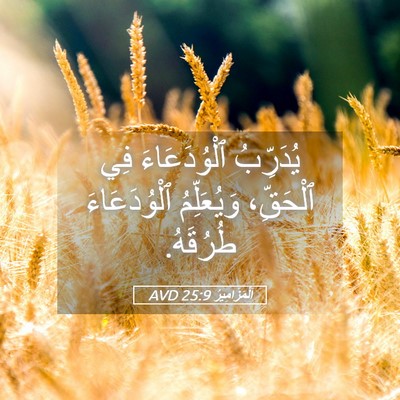 Picture 05 - اَلْمَزَامِيرُ 25:9 AVD - يُدَرِّبُ ٱلْوُدَعَاءَ - Bible Verse Picture