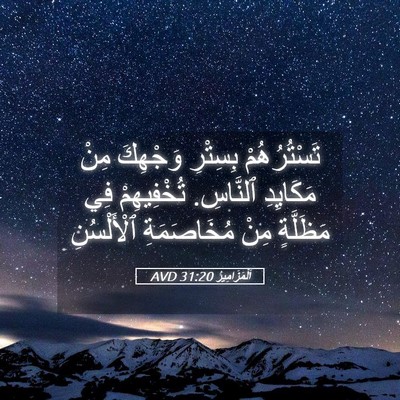 Picture 05 - اَلْمَزَامِيرُ 31:20 AVD - تَسْتُرُهُمْ بِسِتْرِ - Bible Verse Picture
