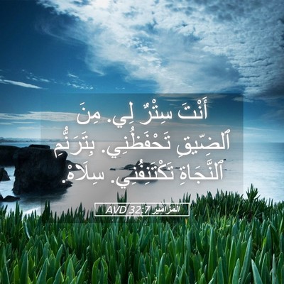 Picture 05 - اَلْمَزَامِيرُ 32:7 AVD - أَنْتَ سِتْرٌ لِي. مِنَ - Bible Verse Picture