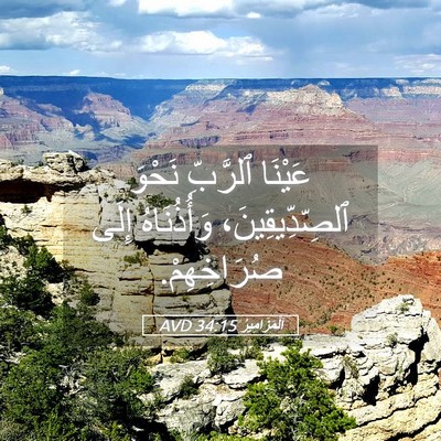 Picture 05 - اَلْمَزَامِيرُ 34:15 AVD - عَيْنَا ٱلرَّبِّ نَحْوَ - Bible Verse Picture