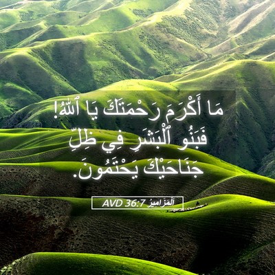 Picture 05 - اَلْمَزَامِيرُ 36:7 AVD - مَا أَكْرَمَ رَحْمَتَكَ - Bible Verse Picture