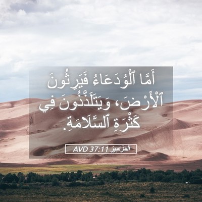 Picture 05 - اَلْمَزَامِيرُ 37:11 AVD - أَمَّا ٱلْوُدَعَاءُ - Bible Verse Picture