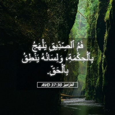 Picture 05 - اَلْمَزَامِيرُ 37:30 AVD - فَمُ ٱلصِّدِّيقِ يَلْهَجُ - Bible Verse Picture